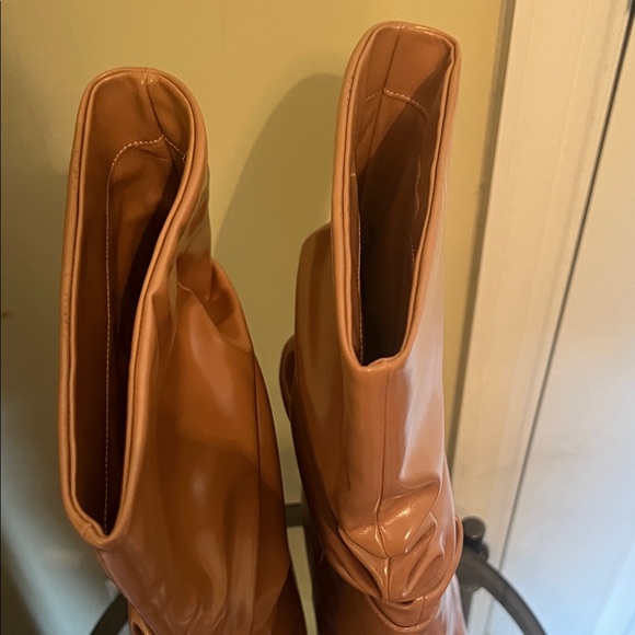 Jeffrey Campbell Guillo Tan Leather Slouchy Women's Stiletto Boots - Picture 6 of 9